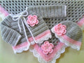 Newborn Girl Blanket, Cardigan and Hat Crochet Pattern (PDF)