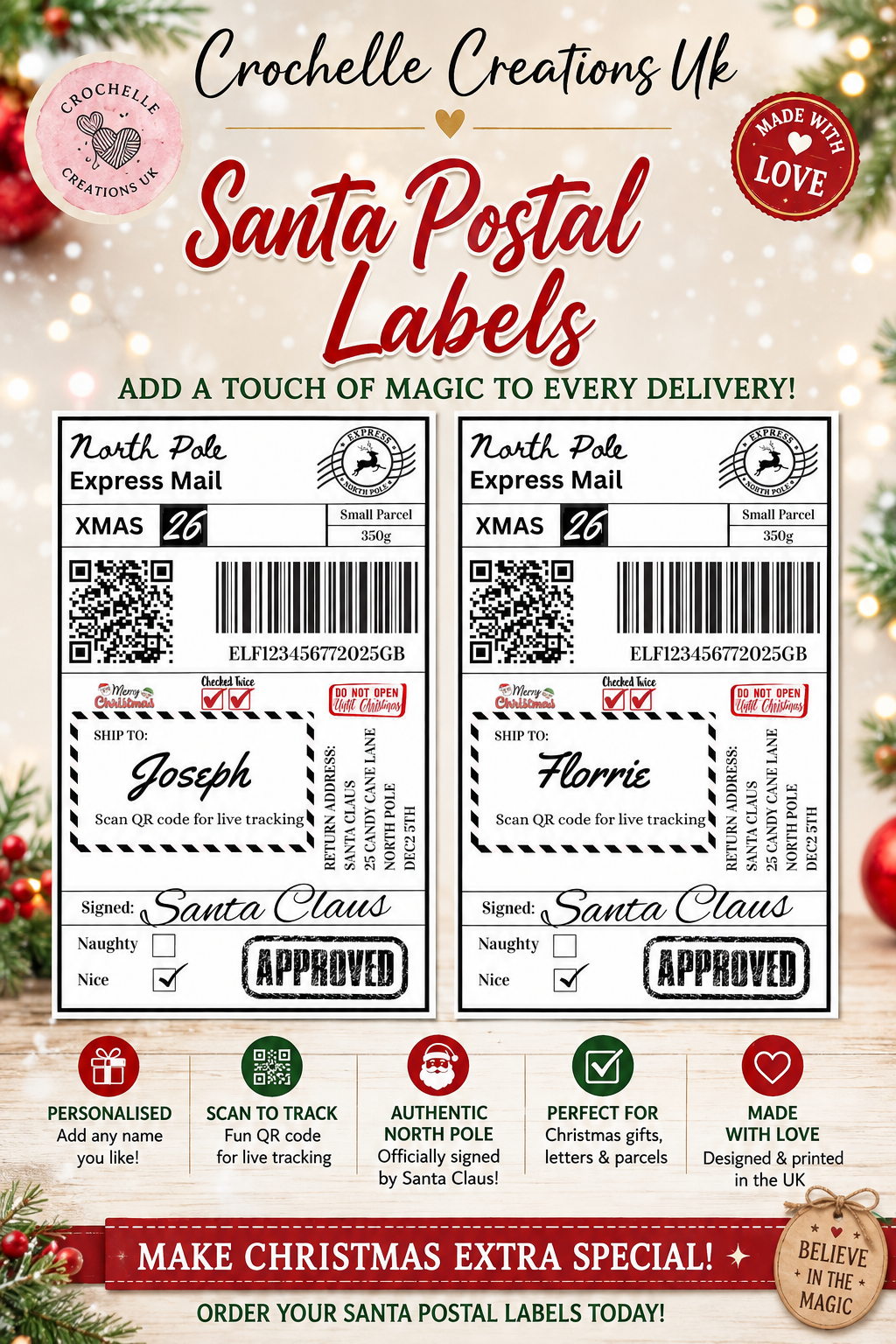 Santa Postage Labels