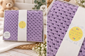 Lilac Granny Stitch Handmade Crochet Baby Blanket | Crochelle Creations UK